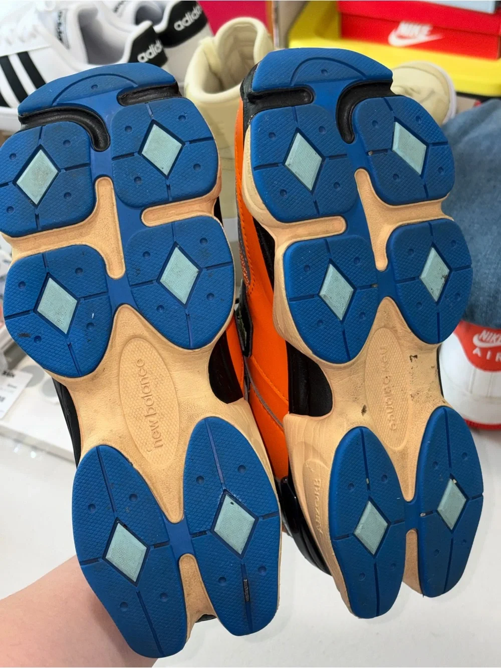 New Balance Kids Bright Orange & Light Blue Athletic Sneakers